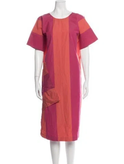 Pre-owned Sofie D'hoore Colorblock Pattern Midi Length Dress In Pink