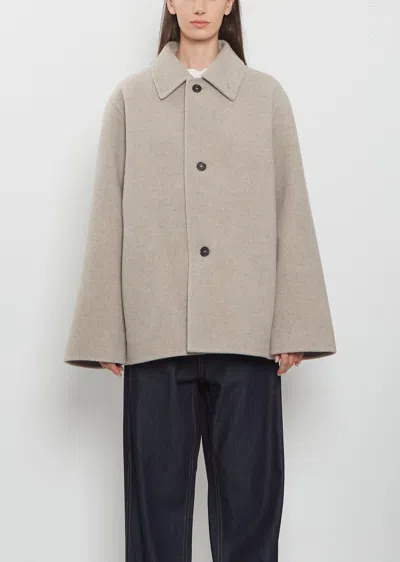 Sofie D'hoore Cousin Woollen Double Faced Blanket Short Coat In Muesli