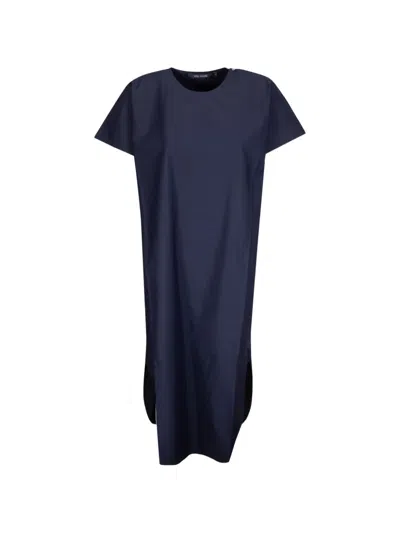 Sofie D'hoore Crew Neck Curved Hem Midi Dress In Blue