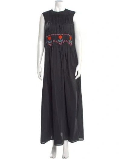 Pre-owned Sofie D'hoore Crew Neck Long Dress In Black