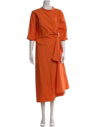 Pre-owned Sofie D'hoore Crew Neck Long Dress In Orange