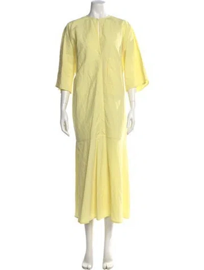 Pre-owned Sofie D'hoore Crew Neck Long Dress In Yellow