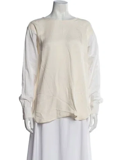 Pre-owned Sofie D'hoore Crew Neck Long Sleeve Blouse In Neutral