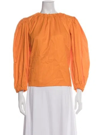 Pre-owned Sofie D'hoore Crew Neck Long Sleeve Blouse In Orange