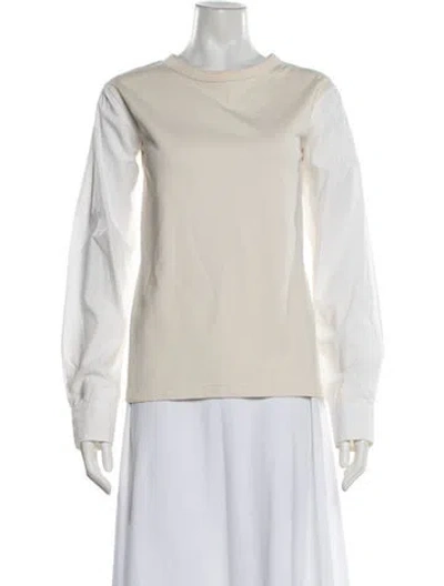 Pre-owned Sofie D'hoore Crew Neck Long Sleeve Top In Neutrals