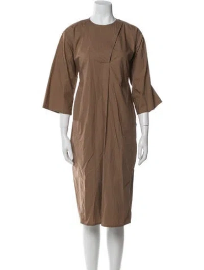 Pre-owned Sofie D'hoore Crew Neck Midi Length Dress In Brown