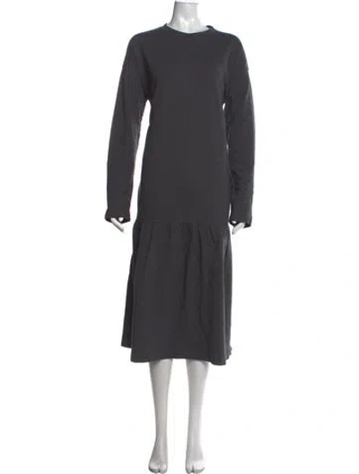 Pre-owned Sofie D'hoore Crew Neck Midi Length Dress In Grey