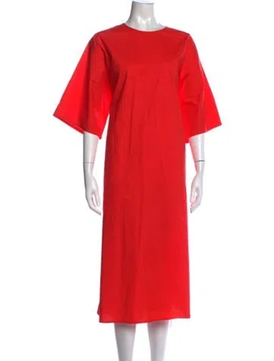 Pre-owned Sofie D'hoore Crew Neck Midi Length Dress In Red