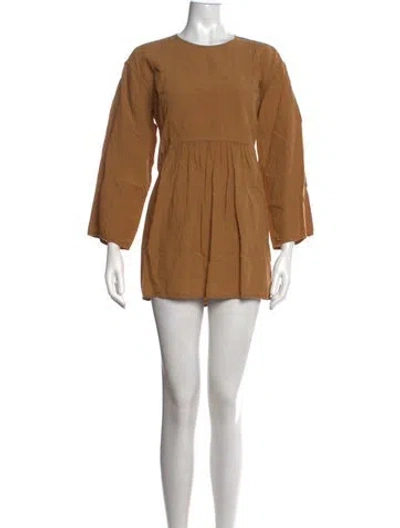 Pre-owned Sofie D'hoore Crew Neck Mini Dress In Brown