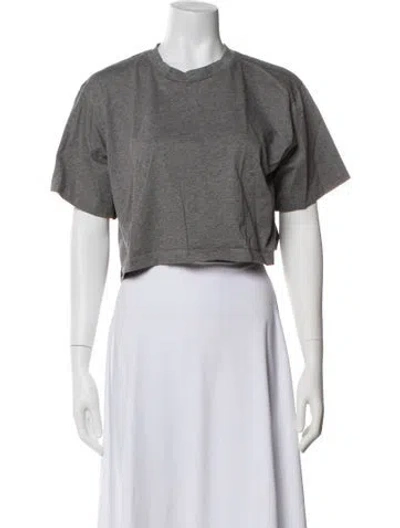 Pre-owned Sofie D'hoore Crew Neck Short Sleeve Crop Top In Gray