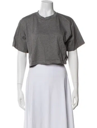 Pre-owned Sofie D'hoore Crew Neck Short Sleeve Crop Top In Grey