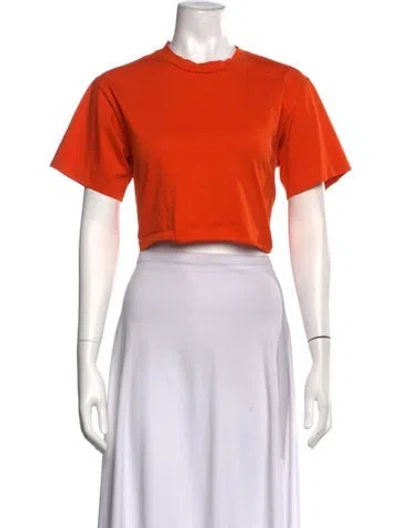 Pre-owned Sofie D'hoore Crew Neck Short Sleeve Crop Top In Orange