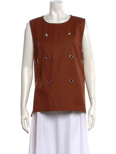 Pre-owned Sofie D'hoore Crew Neck Sleeveless Top In Brown