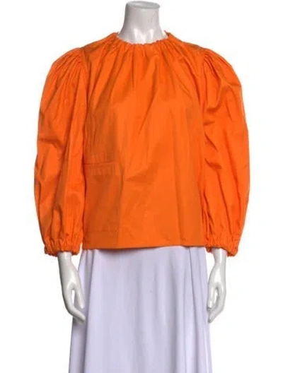 Pre-owned Sofie D'hoore Crew Neck Three-quarter Sleeve Blouse In Orange
