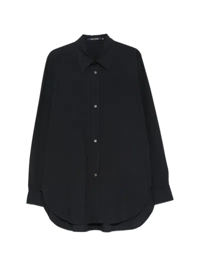 Sofie D'hoore Curved-hem Long-sleeve Shirt In Black