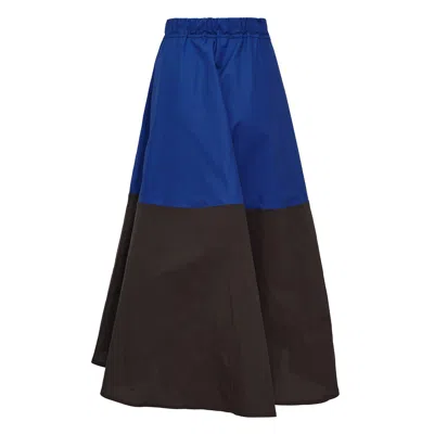 Sofie D'hoore Elastic Waist With Combi Color Skirt In Blue