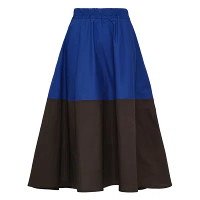 Sofie D'hoore Elastic Waist With Combi Color Skirt In Blue