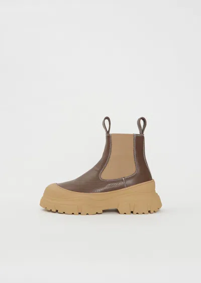Sofie D'hoore Fabulous Natural Grain Leather Boot In Praline