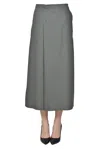 Sofie D'hoore Flared Cotton Skirt In Olive Green