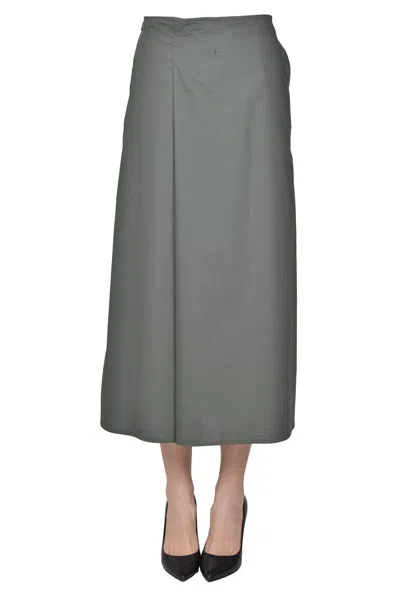 Sofie D'hoore Flared Cotton Skirt In Olive Green