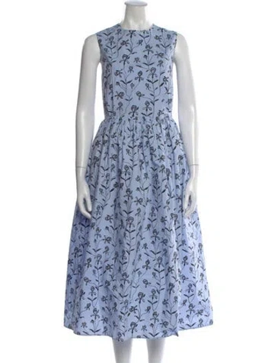 Pre-owned Sofie D'hoore Floral Print Long Dress In Blue