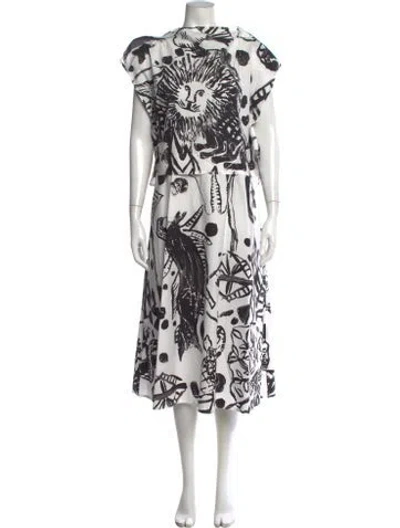Pre-owned Sofie D'hoore Graphic Print Long Dress In Multi