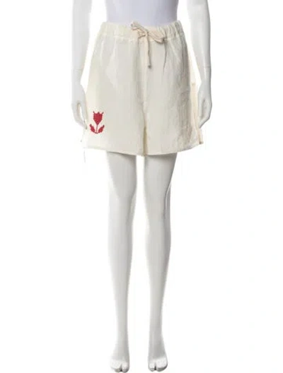 Pre-owned Sofie D'hoore Graphic Print Mini Shorts In Neutrals