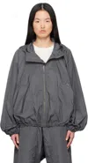Sofie D'hoore Zip Up Jacket With Hoodie In Iron