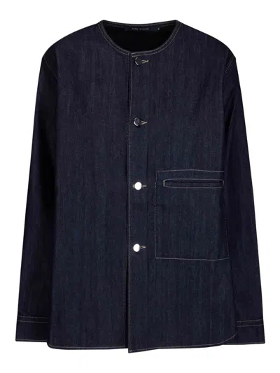 Sofie D'hoore Henley Shirt With Long Sleeve In Blue