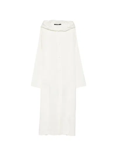 Sofie D'hoore Hooded Button-up Midi Dress In White