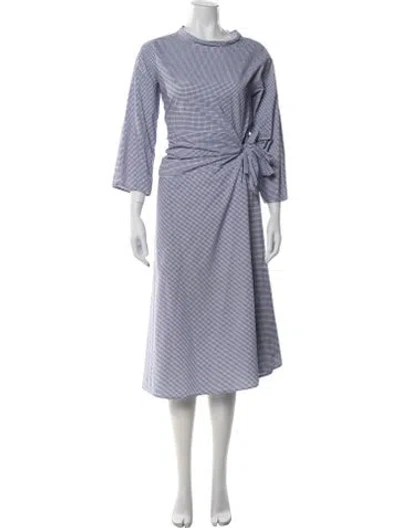 Pre-owned Sofie D'hoore Houndstooth Print Long Dress In Blue