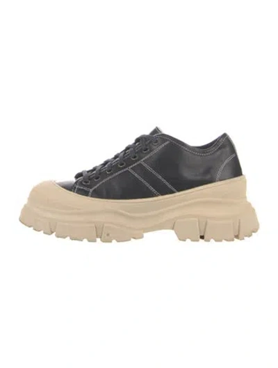 Pre-owned Sofie D'hoore Leather Chunky Sneakers In Neutral