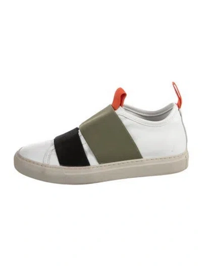 Pre-owned Sofie D'hoore Leather Colorblock Pattern Sneakers In White