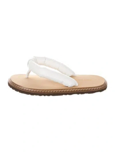 Pre-owned Sofie D'hoore Leather Flip Flops In White