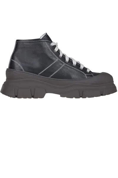 Sofie D'hoore Leather High-top Sneakers In Black