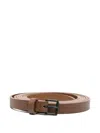 Sofie D'hoore Leather Rectangle-buckle Belt In Brown