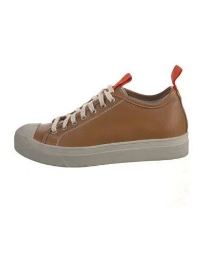 Pre-owned Sofie D'hoore Leather Sneakers In Brown