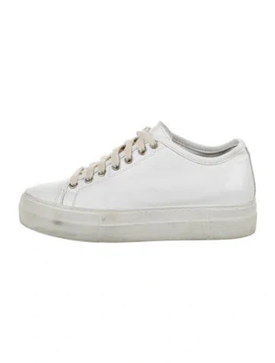 Pre-owned Sofie D'hoore Leather Sneakers In White