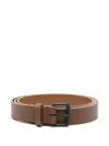 Sofie D'hoore Leather Square-buckle Belt In Brown
