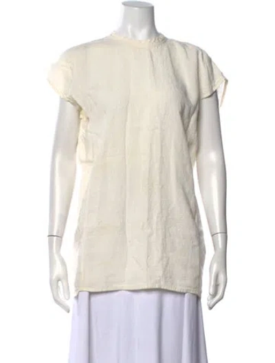 Pre-owned Sofie D'hoore Linen Crew Neck Top In Neutrals