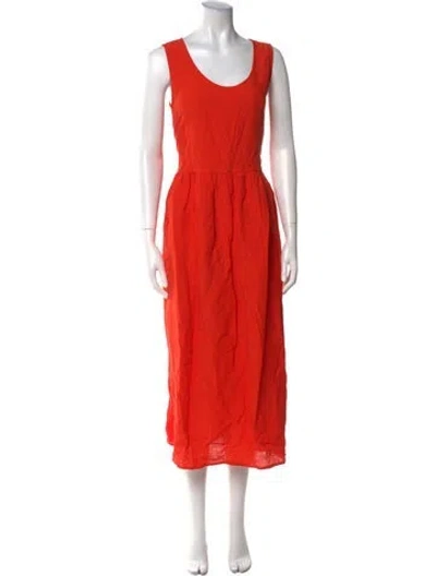 Pre-owned Sofie D'hoore Linen Knee-length Dress In Orange