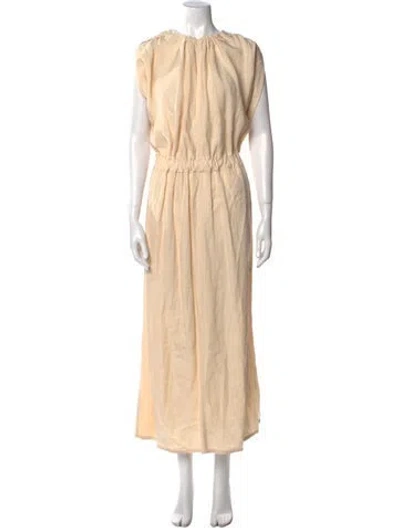 Pre-owned Sofie D'hoore Linen Long Dress In Neutral