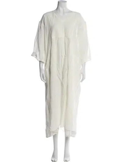 Pre-owned Sofie D'hoore Linen Long Dress In Neutral