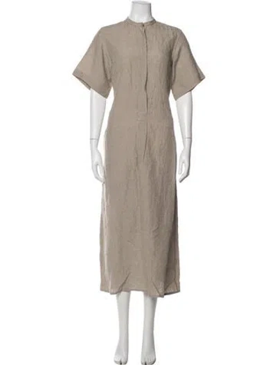 Pre-owned Sofie D'hoore Linen Long Dress In Neutrals