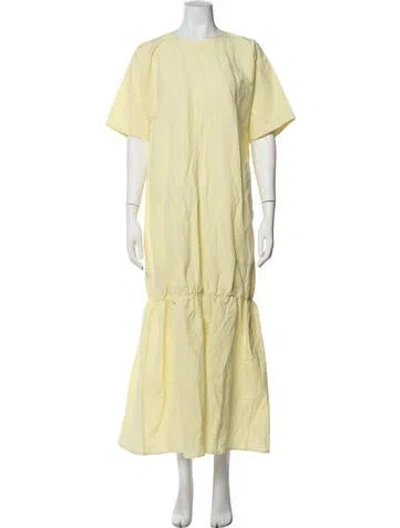 Pre-owned Sofie D'hoore Linen Long Dress W/ Tags In Yellow