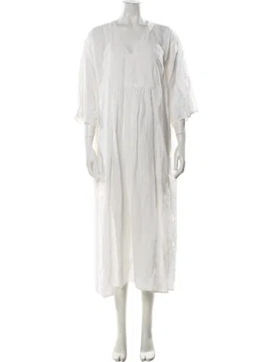 Pre-owned Sofie D'hoore Linen Long Dress In White