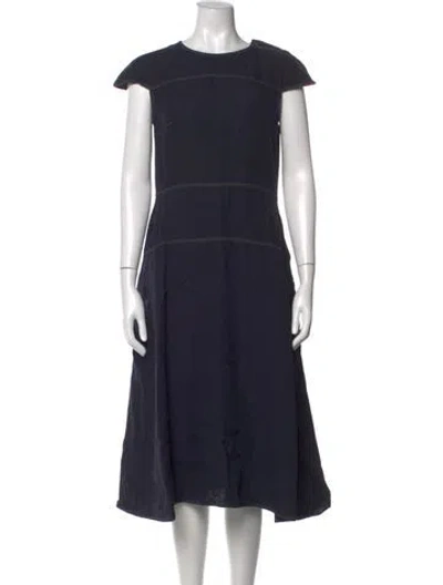 Pre-owned Sofie D'hoore Linen Midi Length Dress In Black