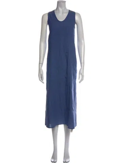 Pre-owned Sofie D'hoore Linen Midi Length Dress In Blue