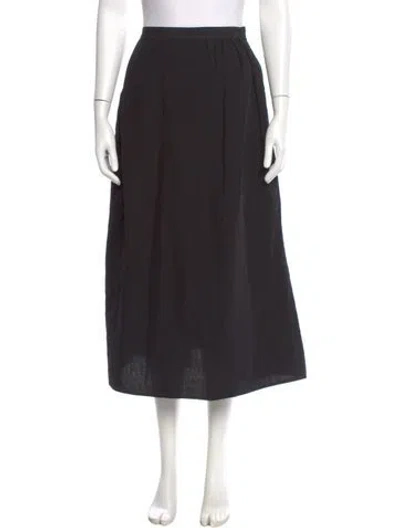 Pre-owned Sofie D'hoore Linen Midi Length Skirt In Blue