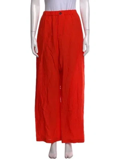 Pre-owned Sofie D'hoore Linen Wide Leg Pants In Orange